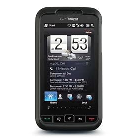BLACK RUBBERIZED SNAP ON HARD SKIN FACEPLATE PHONE SHIELD COVER CASE FOR HTC IMAGIO 6975 + BELT CLIP