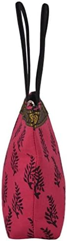 Handmade iPhone Sari Fabric Carry Bag with Handle, Lightweight, Stylish, Spacious, Fits the iPhone 5S/5C/5/4S - Pink