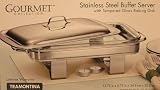 Tramontina Gourmet Stainless Steel Buffet Server with Tempered Glass Baking Dish