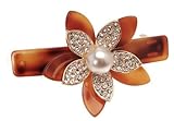 IMAGE OF L. Erickson Duchess Barrette - Tortoise/Crystal/Gold Flower