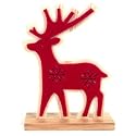 Felt & Wood Cut Out Christmas Reindeer Large Red