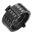 Unique Stainless Steel Spinner Combination Mens Ring Band 10mm Black