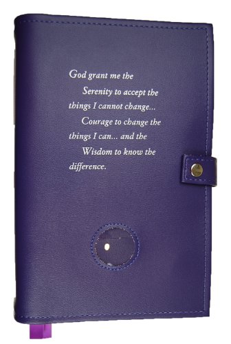 Paperback GIANT PRINT Deluxe Double Alcoholics Anonymous AA Big Book & 12 Steps & 12 Traditions Book Cover Coin Holder Purple