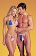 His and Her Stars and Stripes Bra Panties SeXy Couple Set