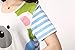 VENTELAN Women's Cute Bear Print Pajama Sets Round Neck Stripes Short Sleepwear