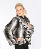 Natural Chinchilla 21 Jacket with Crystal Lined Collar and Sleeves.