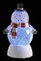 LED Lighted Color-Changing Snowman Christmas Glitterdome