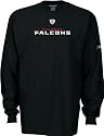 Reebok Atlanta Falcons NFL Black Official Sidelines Team Issue Long Sleeve Tee Shirt