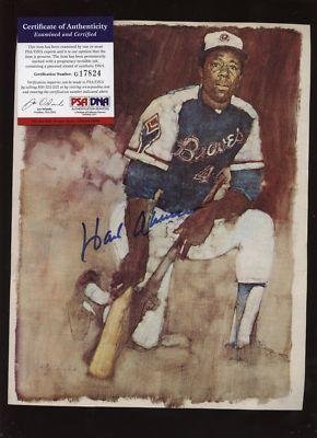 Hank Aaron Atlanta Braves Autographed Magazine Photo PSA/DNA - Autographed MLB Magazines