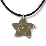 Star Pendant Swarovski CZ Diamonds Stainless Steel on Cord Necklace by Bucasi
