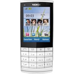 Nokia X3-02 Handy (6.1cm (2.4 Zoll) Touch&Type Display, Bluetooth, WLAN, microSD, 5 MP Kamera) white silver