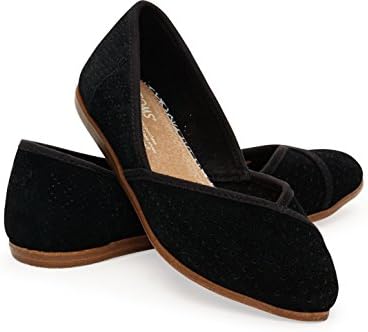 Toms Womens Jutti Perforated Black Suede Flat (9)