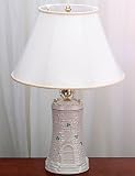 Belleek Castle Lamp and Shade with 60 Watt Fitting, 21-1/2-Inch Tall