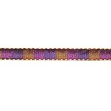 1/2'' Squares Stitiched Edge Taffeta Ribbon Violet/Parrot Green By The Yard