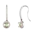 14K White Gold Prasiolite and Diamond Earrings
