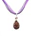 Necklace - N48 - Genuine Semi Precious Gemstone on Five-Strand Organza and Cotton Cord + 2" Extension Chain - Oval Shape ~ Tiger Jasper