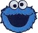 Sesame Street Cartoon Patch - 2.5 Cookie Monster Face