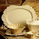 Casafina Arabesque Oval Platter - Cream 17 1/2 x 11 3/4 in