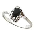 14K White Gold Onyx and Diamond Ring
