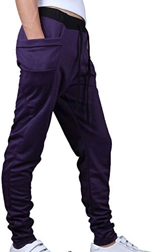 Lvstar Men's Slim Fit Casual Jogging Harem Pants Large Purple