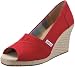 Toms - Womens Canvas Rope Wedges In Red, Size: 8B(M) US Womens, Color: Red