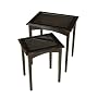 Cape Craftsman Shutter Nested Tables with Glass Top, Black, Set of 2