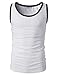 H2H Mens Slim Fit Contrast Colorblock Crew Neck Lightweight Sleeveless Tank Tops