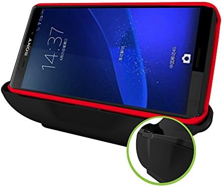 VersionTech Black Desktop 2 in 1 Magnetic Data Sync Charger Charge Charging Dock Docking Station Cradle Stand For Sony Xperia Z3 L55T (Case Adapter - Charging Your Phone With or Without Case)