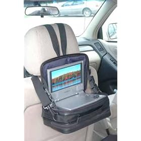 Rasfox Carry Case (Leather Look , PU) for Up to 9" Portable DVD Player with Car Mount System (Black)