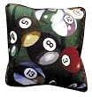 "Let's Play Pool" Billiards Decorative Accent Throw Pillow 17"x 17"