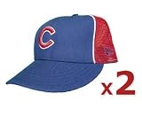 2 Chicago Cubs Original Mesh Fitted Trucker Baseball Hats by New Era 2 Pack