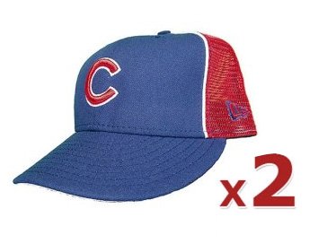 2 Chicago Cubs Original Mesh Fitted Trucker Baseball Hats by New Era 2 Pack