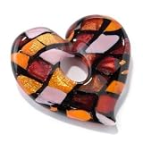 Multi-Colored Murano Glass Heart Pendant
