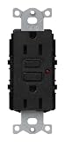 Lutron SCR-15-GFCI-MN Satin Colors 15A GFCI Electrical Socket Receptacle, Midnight