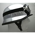 Chrom Stahlhelm Wehrmacht Style mit Brille Gr��e M