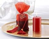 Chinese Tapestry Votive Candle Silk Pouch (Set of 6) - Baby Shower Gifts & Wedding Favors