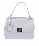 Sac &agrave; main femme d'Italie en cuir gris avec bandouli&egrave;re