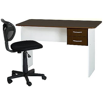 Jenny 2 Drawer Study Desk, White and Wenge