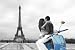 Paris (Scooter, Eiffel Tower) Art Poster Print - 24x36