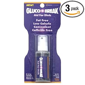 GlucoBreak Diet Aid Spray, Orange Flavor, 0.64-Ounce Bottle (Pack of 3)