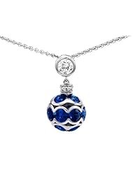 Original Star K (tm) Round Created Sapphire Ball Pendant in 925 Sterling Silver