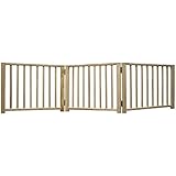 Four Paws 3 Panel Free Standing Walk Over Wooden Dog Gate, 24"-64" W by 17" H