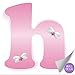 Wall Letters Custom Vinyl Name Decals Removable Stickers Child's Nursery Baby Room Peel Stick Girl Bedroom Decor Alphabet Initial Kid Decorations Playroom Home Bumblebee DIY (Letter h Pink Bumble Bee)