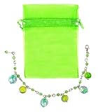 Bracelet B273 Lampwork, Crackle Glass and Swarovski (tm) Crystal Beads Adjustable to Fit + Matching Organza Bag ~ Peridot (Lime Green) 41pHdmnD56L. SL160 Bracelet B273 Lampwork, Crackle Glass and Swarovski (tm) Crystal Beads Adjustable to Fit + Matching Organza Bag ~ Peridot (Lime Green)