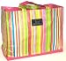 Bungalow Scout Original Dean-O Tote Bag, Big House Stripe / Hot Pink Faux Leather Trim, 12134