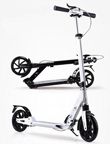 Hand Brake System Kick Scooter High Quality Adjustable Foldable Portable for Adult and Youth with Front and Rear Suspension / Shock Absorber Black