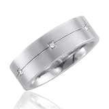 Mens Stainless Steel Diamond Band Ring (GH, SI, 0.03 carat)-Band Width:6mm