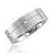 Jewelry : Men's Stainless Steel Diamond Band Ring (H, SI, 0.03 carat)-Band Width:6mm