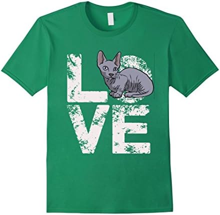 Men's Sphynx Cat Love T-Shirts Small Kelly Green