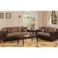 Bobkona Seattle Microfiber Sofa and Loveseat 2-Piece Set in Saddle Color